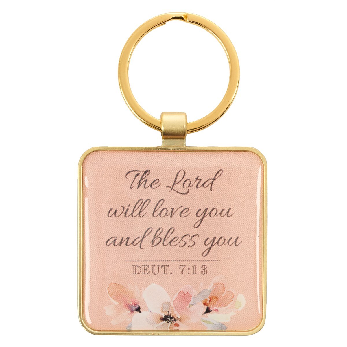 Abundantly Blessed Metal Key Ring - Deuteronomy 7:13