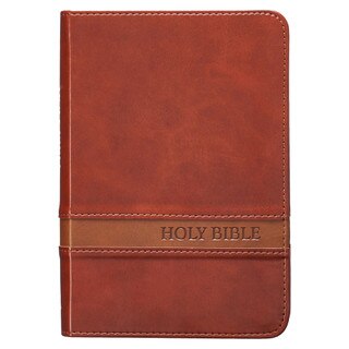 Two-tone Brown Faux Leather Large Print Compact King James Version Bible