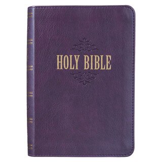 Purple Faux Leather Large Print Compact King James Version Bible