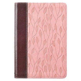 Burgundy and Pink Faux Leather Compact King James Version Bible