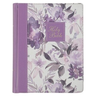 Purple Floral Faux Leather Hardcover Note-taking Bible