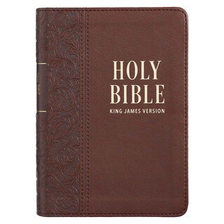 Medium Brown Faux Leather Large Print Compact King James Version Bible