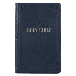 Dark Blue Faux Leather Giant Print Standard-size King James Version Bible with Thumb Index