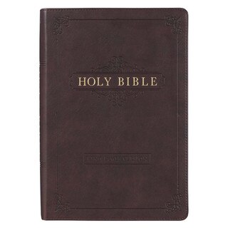 Espresso Brown Faux Leather Giant Print Full-size King James Version Bible with Thumb Index