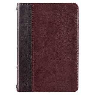 Merlot & Burgundy Two-tone Full Grain Leather Compact King James Version Bible