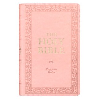 Sunrise Pink Faux Leather Giant Print Standard-size King James Version Bible with Thumb Index