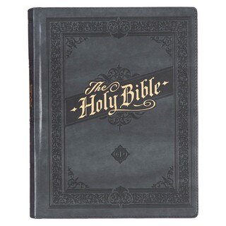 Iron Gray Faux Leather Hardcover Large Print King James Version Note-taking Bible