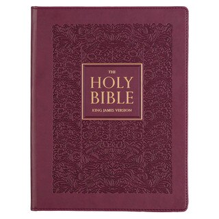 Red Plum Faux Leather Hardcover Large Print King James Version Note-taking Bible