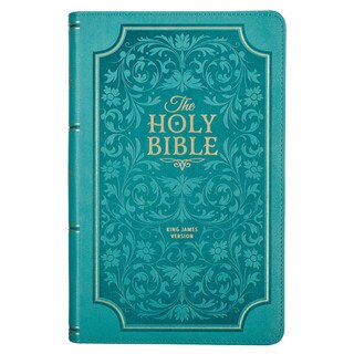 Teal Faux Leather Giant Print Standard-size King James Version Bible with Thumb Index