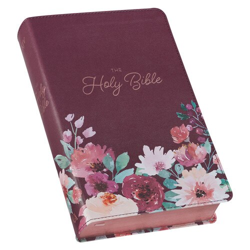 Purple Floral Faux Leather Giant Print KJV Bible