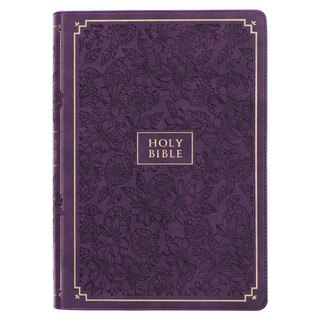 Purple Faux Leather Giant Print Full-Size King James Version Bible with Thumb Index