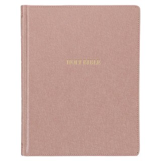 Rose Gold Faux Leather Hardcover Large Print KJV Note-taking Bible