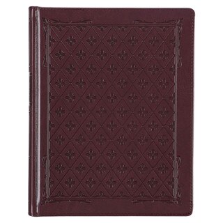 Burgundy Diamond Grid Faux Leather Hardcover Large Print KJV Note-taking Bible