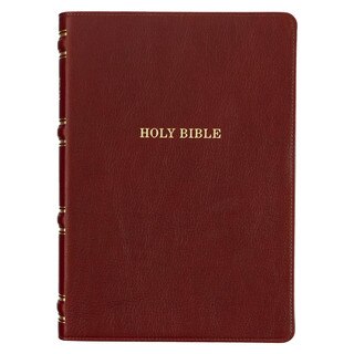 Saddle Tan Full Grain Leather King James Version Study Bible with Thumb Index