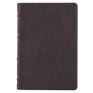 Brown Full Grain Leather Large Print Thinline King James Version Bible with Thumb Index