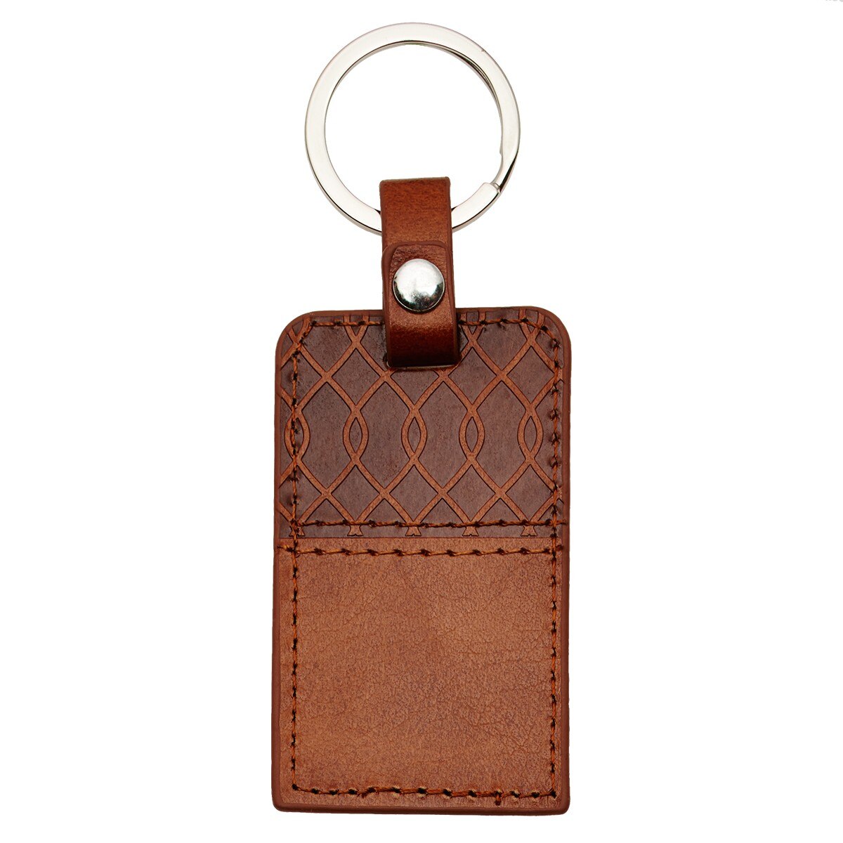 I Know the Plans Tawny Brown Faux Leather Key Ring - Jeremiah