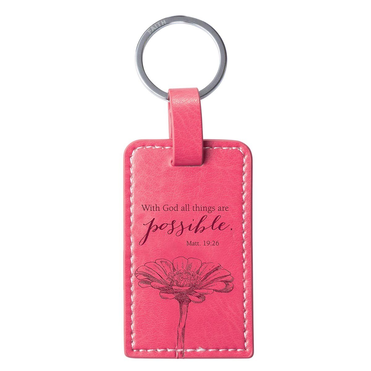 I Know the Plans Tawny Brown Faux Leather Key Ring - Jeremiah 29:11