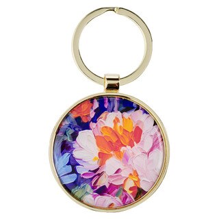 Sweet Friendship Watercolor Garden Metal Keychain