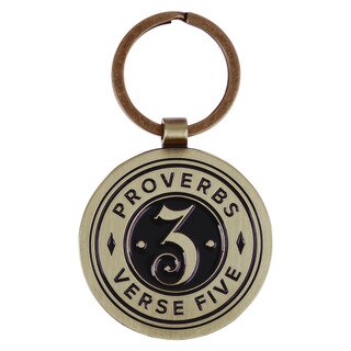 Proverbs 3:5 Brass Metal Keychain