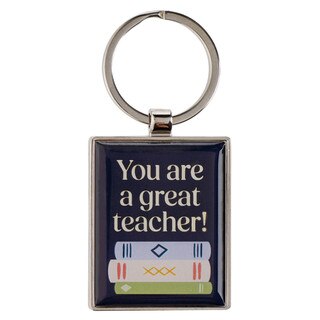 You Are A Great Teacher Blue Metal Keychain - Numbers 6:24