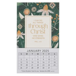 I Can Do All Things Floral 2025 Mini Magnetic Calendar - Philippians 4:13