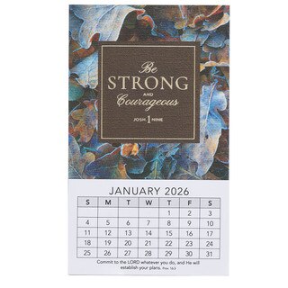 2026 Be Strong and Courageous Mini Magnetic Calendar - Joshua 1:9