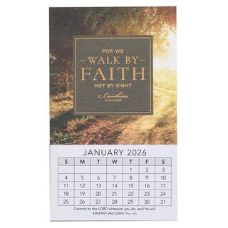 2026 Walk by Faith Mini Magnetic Calendar - 2 Corinthians 5:7