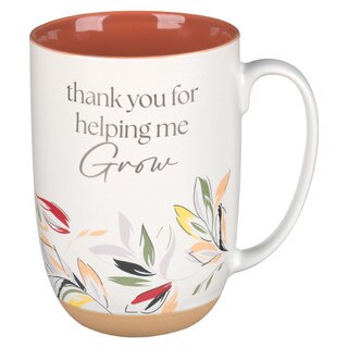 Thank You for Helping Me Grow Exposed Clay Base Ceramic Mug