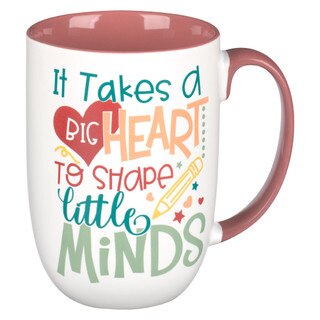 Big Heart White and Pink Ceramic Coffee Mug