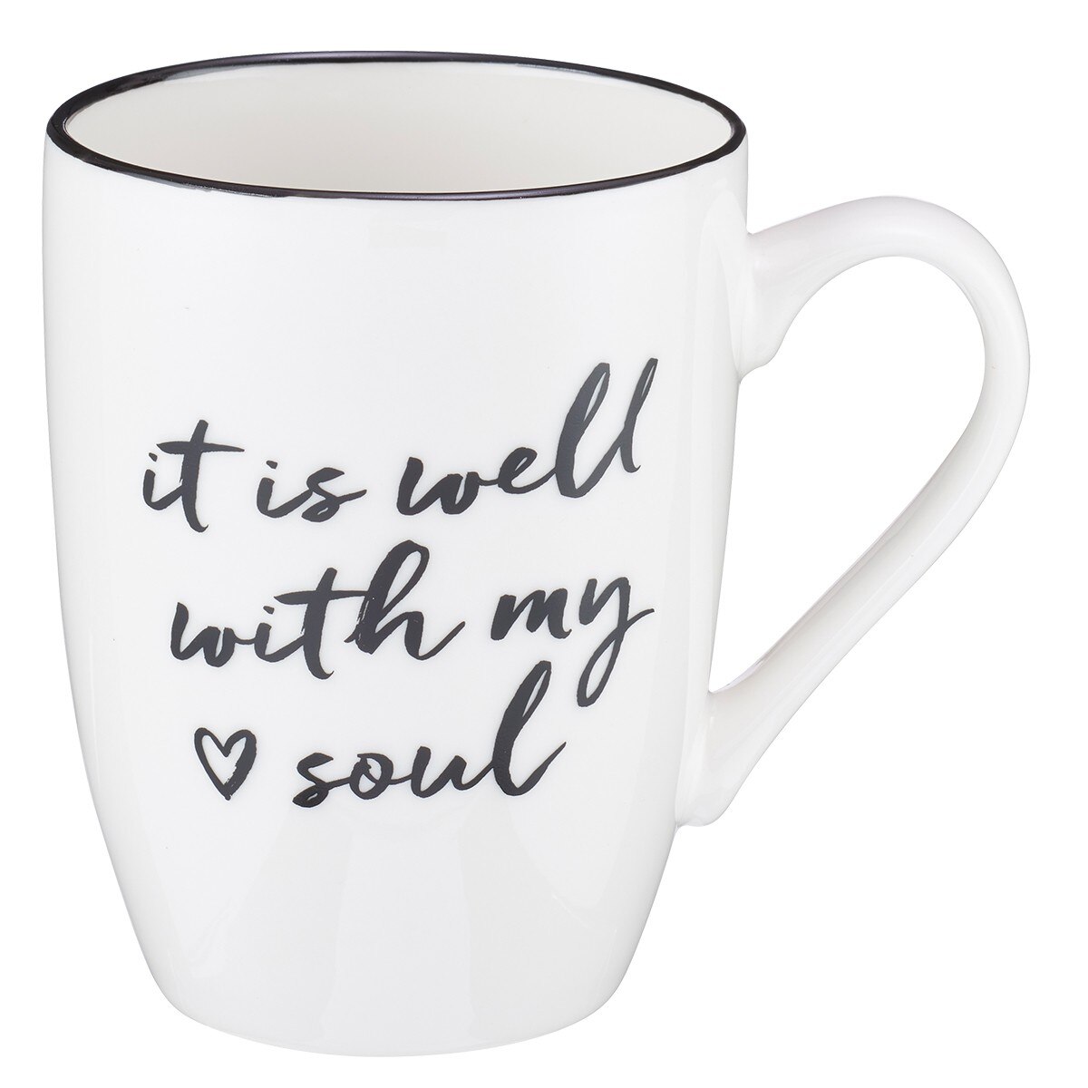 inspirational mug, Floral It is well with my soul coffee cup, cute