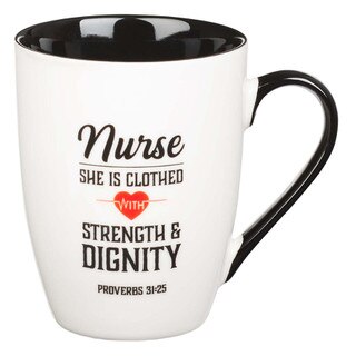 Ceramic Strength & Dignity Nurse Coffee Mug - Proverbs 31:25