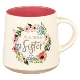 Sister Ceramic Coffee Mug with Clay Dipped Base - Ecclesiastes 4:9