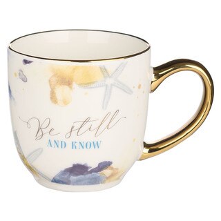 Be Still Watercolored Ocean Ceramic Mug - Psalm 46:10