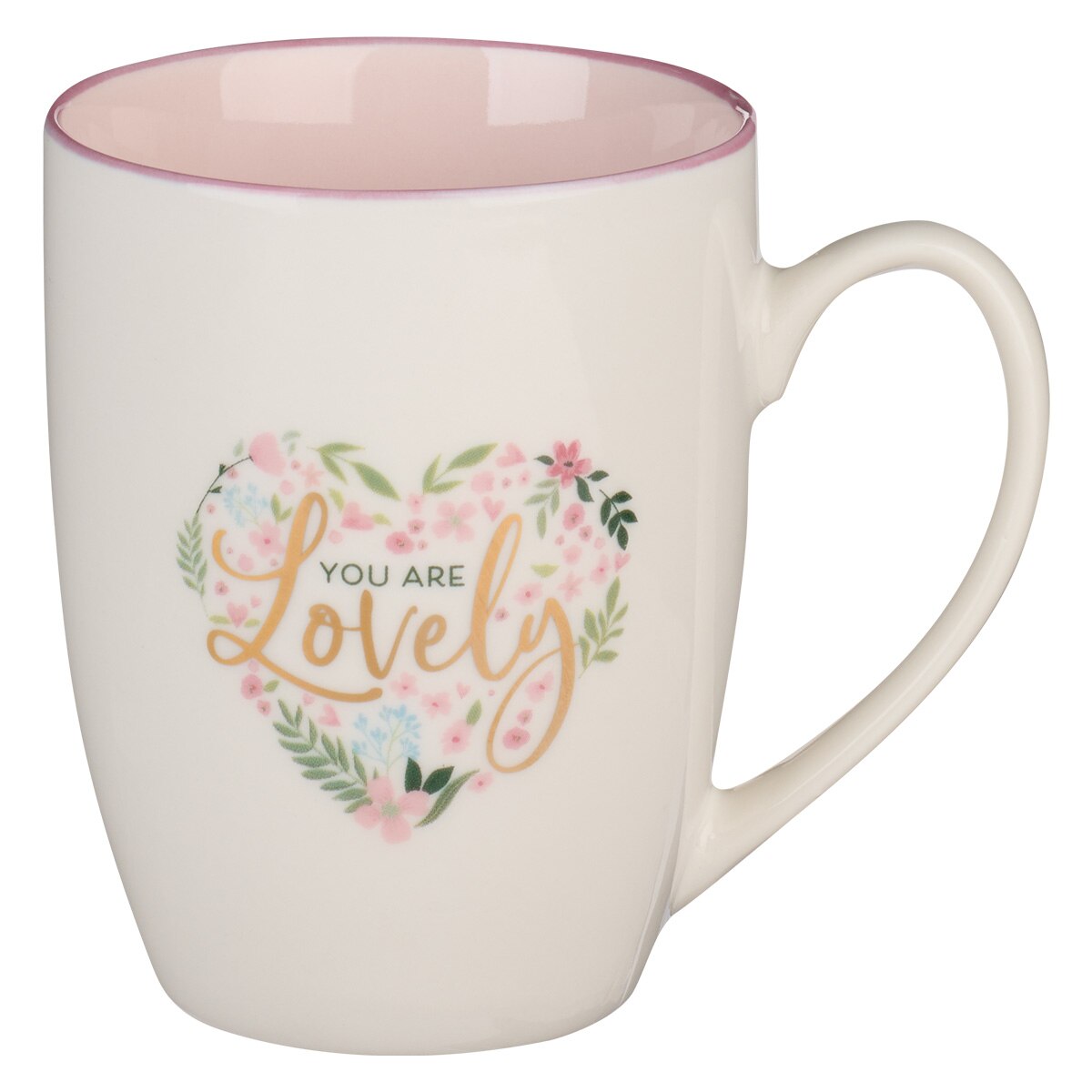 1pc Hand-painted Ceramic Coffee Mug, Heart-shaped Handle, Creative Mark Cup,  Cute And Lovely Pink