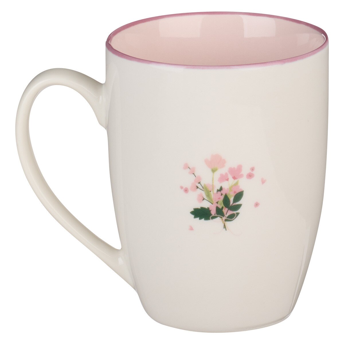 1pc Hand-painted Ceramic Coffee Mug, Heart-shaped Handle, Creative Mark Cup,  Cute And Lovely Pink