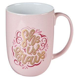 She is Brave Pink Ceramic Coffee Mug