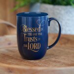 Blessed Man Ceramic Coffee Mug with Dipped Clay Base - Jeremiah 17:7