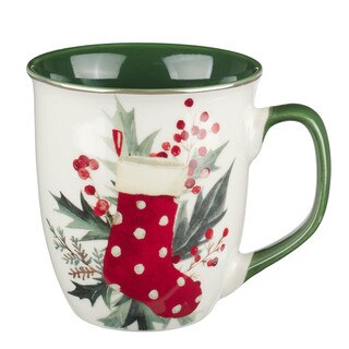 Adore Him Poinsettia Ceramic Coffee Mug Set - Isaiah 9:6