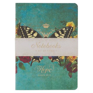 Hope Grace and Be Still Secret Garden Butterfly Notebook Set