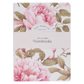 Noble Things Pink Floral Notebook Set - Proverbs 31:29