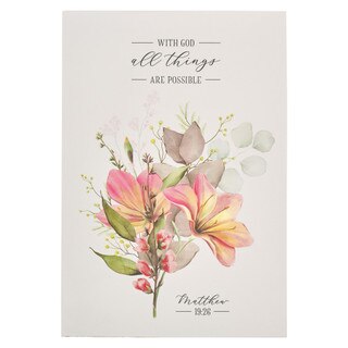 All Things are Possible Blue Floral Notepad - ​​​​​​​ Matthew 19:26