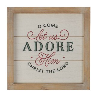 Come Let US Adore Him Framed Wooden Wall Art