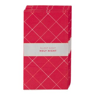 Silent Night Red Plaid Paper Napkin Set