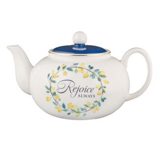 Rejoice Always Lemon Ceramic Teapot - 1 Thessalonians 5:16