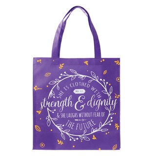 Strength and Dignity Tote Shopping Bag - Proverbs 31:25