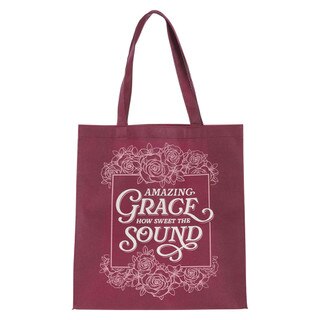 Amazing Grace Burgundy Reusable Non-woven Shopping Tote Bag