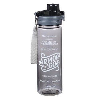 Armor of God Plastic Water Bottle in Black - Ephesians 6:10 - 18