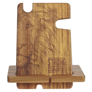 Strong and Courageous Acacia Wood Personal Accessory Organizer - Joshua 1:9