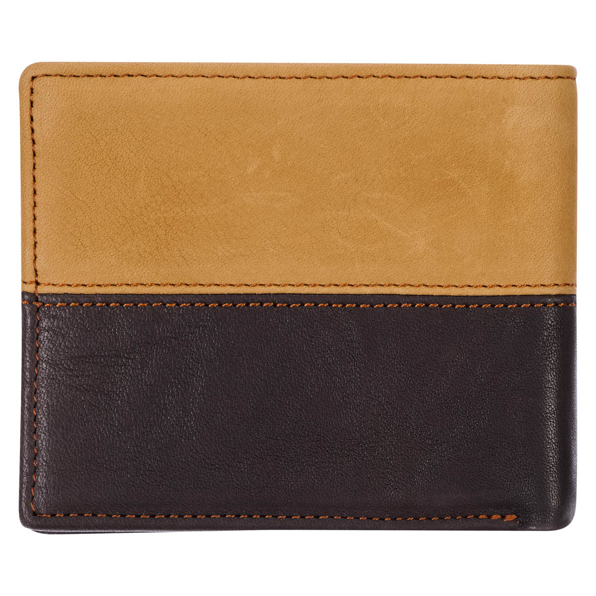 Genuine Leather Slim Design Bifold Wallet, Two Tone (Choose 2024 from Three Color Combinations)