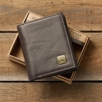 Names of Jesus Classic Brown Full Grain Leather Trifold Wallet